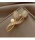 XSB123 - Golden Floral Saree Brooch